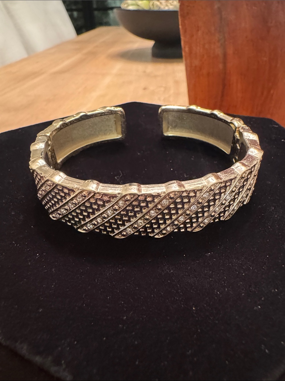 Gold Tone  Crystal-Accented Cuff Bracelet - Women Jewelry